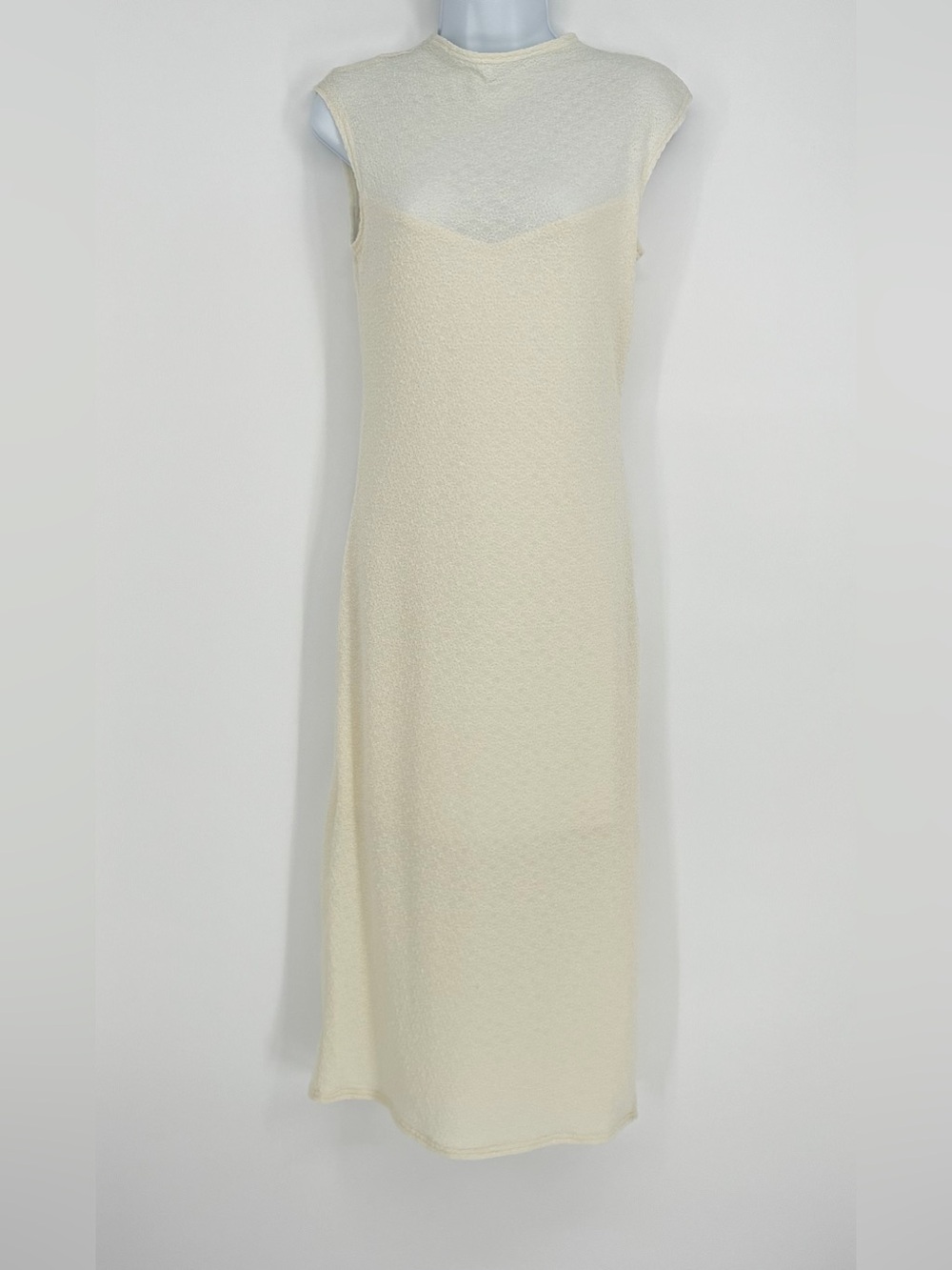 Lost + Wander Marseille Mock Neck Sleeveless Cream Midi Dress NWT Shirt